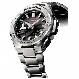 ΡΟΛΟΙ CASIO  GST-B500D-1AER CASIO G-SHOCK Smartwatch Tough Solar Chronograph Silver Stainless Steel Bracelet