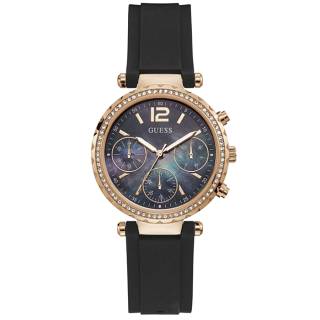 ΡΟΛΟΙ GUESS GW0113L2 GUESS Solstice Crystals Black Rubber Strap