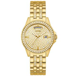 ΡΟΛΟΙ GUESS  GW0254L2 GUESS Lady Comet Crystals Gold Stainless Steel Bracelet