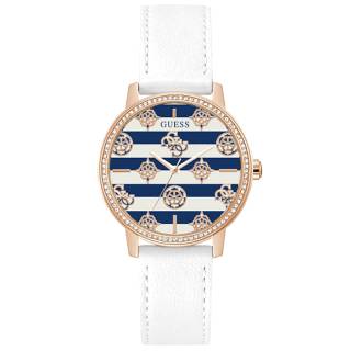 ΡΟΛΟΙ GUESS  GW0398L2 GUESS Marina Crystals White Leather Strap