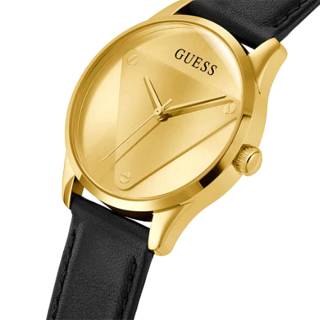 ΡΟΛΟΙ GUESS  GW0399L3 GUESS Emblem Black Leather Strap