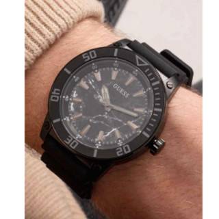 ΡΟΛΟΙ GUESS  GW0420G3 GUESS Mens Black Rubber Strap