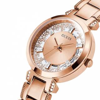 ΡΟΛΟΙ GUESS  GW0470L3 GUESS Crystal Clear Crystals Rose Gold Stainless Steel Bracelet