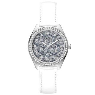 ΡΟΛΟΙ GUESS GW0608L1 GUESS G Gloss Crystals White Leather Strap