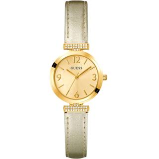 ΡΟΛΟΙ GUESS GW0614L2 GUESS Array Crystals Gold Leather Strap