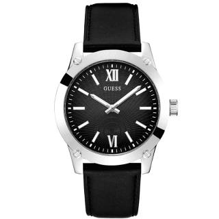 ΡΟΛΟΙ GUESS GW0628G1 Crescent Black Leather Strap