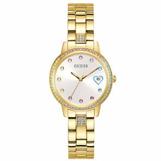 ΡΟΛΟΙ GUESS GW0657L2 GUESS Three Of Hearts Crystals Gold Stainless Steel Bracelet