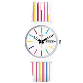 ΡΟΛΟΙ SWATCH GW712 SWATCH White Samba Multicolor Silicone Strap