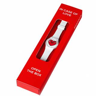 ΡΟΛΟΙ SWATCH  GW718 SWATCH Love O' Clock White Silicone Strap