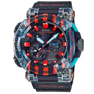 ΡΟΛΟΙ CASIO  GWF-A1000APF-1AER G-SHOCK Poison Dart Frog Frogman Anniversary Solar Dual Time Chronograph Black Rubber Strap Limited Edition