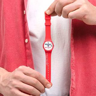 ΡΟΛΟΙ SWATCH  GZ713 SWATCH All About Mom Limited Edition Red Silicone Strap