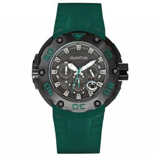 ΡΟΛΟΙ QUANTUM  HNG470.655 QUANTUM Chronograph Green Rubber Strap