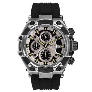 ΡΟΛΟΙ QUANTUM  HNG716.061 QUANTUM Mens Chronograph Black Rubber Strap