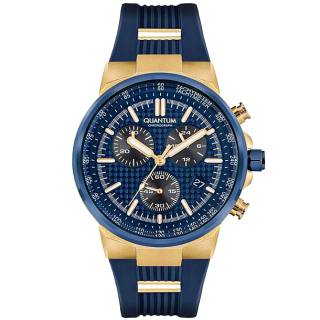 ΡΟΛΟΙ QUANTUM  HNG816.199 QUANTUM Chronograph Blue Silicone Strap