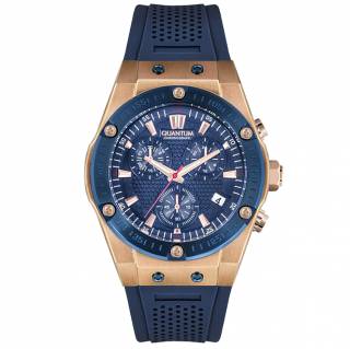 ΡΟΛΟΙ QUANTUM  HNG819.999 QUANTUM Chronograph Blue Silicone Strap