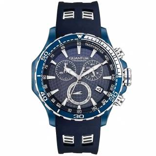 ΡΟΛΟΙ QUANTUM  HNG834.999 QUANTUM Chronograph Blue Rubber Strap