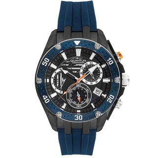 ΡΟΛΟΙ QUANTUM  HNG859.069 QUANTUM Chronograph Blue Rubber Strap