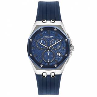 ΡΟΛΟΙ QUANTUM  HNG949.999 QUANTUM Chronograph Blue Silicone Strap