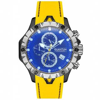 ΡΟΛΟΙ QUANTUM  HNG957.654 QUANTUM Chronograph Yellow Silicone Strap