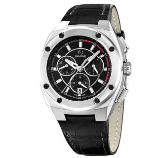 Ρολόι JAGUAR J806/4 JAGUAR Acamar Chronograph Black Leather Strap