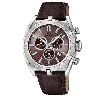 Ρολόι JAGUAR J857/6 JAGUAR Gents Chronograph Brown Leather Strap