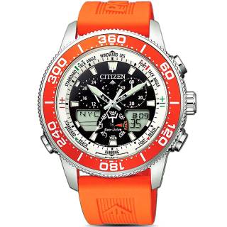 ΡΟΛΟΙ CITIZEN  JR4061-18E CITIZEN Promaster Marine Eco-Drive Chronograph Orange Rubber Strap