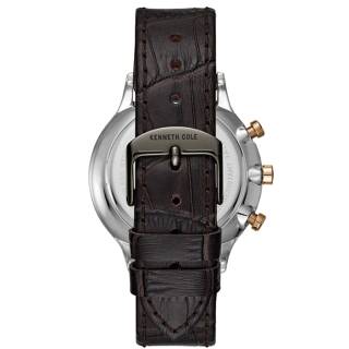 Ρολόι KENNETH COLE  KC15181005 KENNETH COLE Gents Dual Time Black Leather Strap