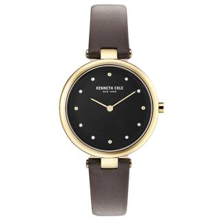 Ρολόι KENNETH COLE   KC50513003 KENNETH COLE Ladies Crystals Brown Leather Strap