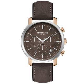 Ρολόι KENNETH COLE KC50775003 KENNETH COLE Gents Chronograph Brown Leather Strap