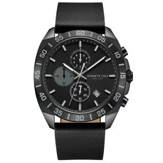 Ρολόι KENNETH COLE  KCWGC0016103 KENNETH COLE Modern Dress Chronograph Black Leather Strap