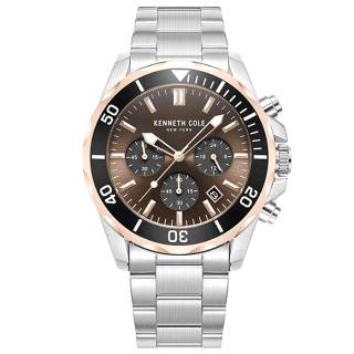 Ρολόι KENNETH COLE KCWGI0027101 KENNETH COLE Modern Dress Chronograph Silver Stainless Steel Bracelet