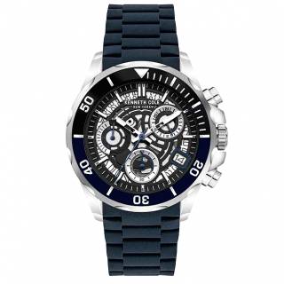 Ρολόι KENNETH COLE KCWGO2125401 KENNETH COLE Modern Dress Chronograph Blue Silicone Strap