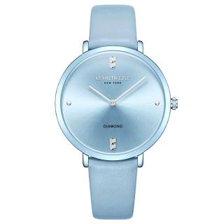 Ρολόι KENNETH COLE   KCWLA0027402 KENNETH COLE Diamond Crystals Light Blue Leather Strap