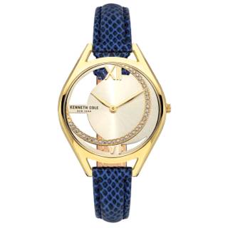 Ρολόι KENNETH COLE  KCWLA2124201 KENNETH COLE Modern Classic Crystals Blue Leather Strap