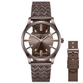 Ρολόι KENNETH COLE  KCWLG2236901 KENNETH COLE Modern Classic Brown Stainless Steel Bracelet Gift Set