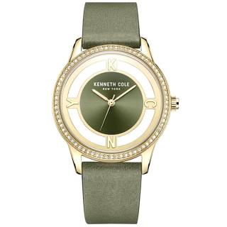 Ρολόι KENNETH COLE  KCWlA2220105 KENNETH COLE Crystals Green Leather Strap