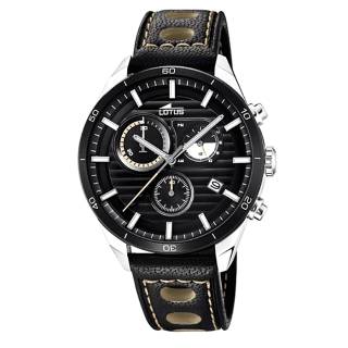 ΡΟΛΟΙ LOTUS  L18531/1 LOTUS Gents Chronograph Black Leather Strap