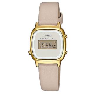 ΡΟΛΟΙ CASIO LA-670WEFL-9EF CASIO Collection Vintage Gold case with Beige Leather Strap