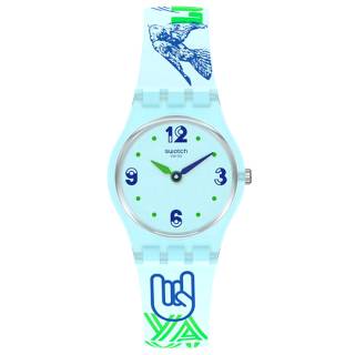 ΡΟΛΟΙ SWATCH LN157 SWATCH Monthly Drops Greentouche Silicone Strap