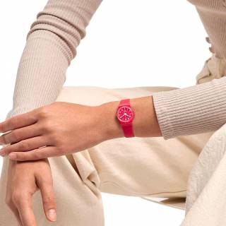 ΡΟΛΟΙ SWATCH  LR123C SWATCH  Back  Pink Berry Silicone Strap