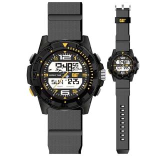 ΡΟΛΟΙ CATERPILLAR  MC15521137 CATERPILLAR Basecamp Dual Time Chronograph Black Silicone Strap