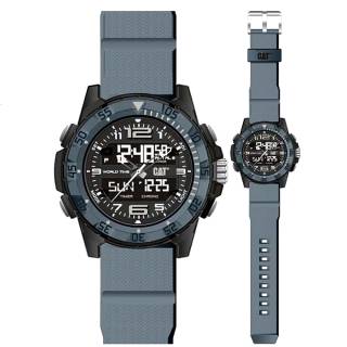 ΡΟΛΟΙ CATERPILLAR  MC15525135 CATERPILLAR Basecamp Dual Time Chronograph Grey Silicone Strap