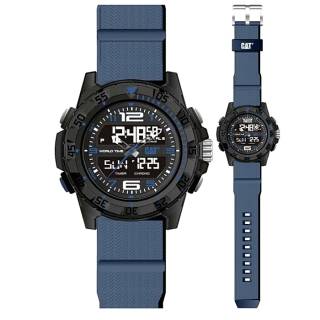 ΡΟΛΟΙ CATERPILLAR  MC15526136  CATERPILLAR Basecamp Dual Time Chronograph Blue Silicone Strap