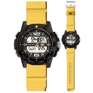 ΡΟΛΟΙ CATERPILLAR  MC15527137  CATERPILLAR Basecamp Dual Time Chronograph Yellow Silicone Strap