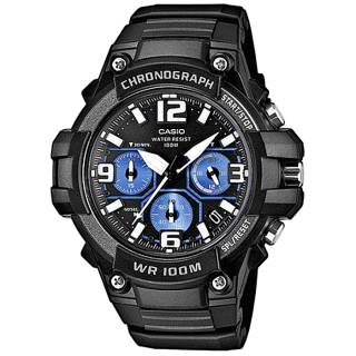 ΡΟΛΟΙ CASIO  MCW-100H-1A2VEF Chronograph Black Rubber Strap