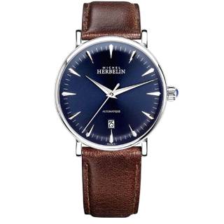 ΡΟΛΟΙ MICHEL HERBELIN MH1647-AP15BR MICHEL HERBELIN Inspiration Automatic Brown Leather Strap