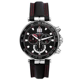 ΡΟΛΟΙ MICHEL HERBELIN MH36655-AN44 MICHEL HERBELIN Newport Chronograph Black Leather Strap