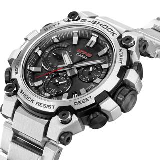 ΡΟΛΟΙ CASIO  MTG-B3000D-1AER G-SHOCK Tough Solar Dual Time Chronograph Silver Combined Materials Bracelet