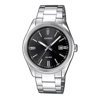 ΡΟΛΟΙ CASIO  MTP-1302PD-1A1VEF CASIO Collection Stainless Steel Bracelet Black Dial