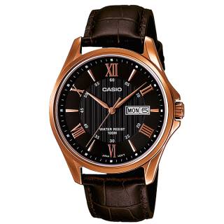 ΡΟΛΟΙ  CASIO   MTP-1384L-1AVEF CASIO Collection Brown Leather Strap